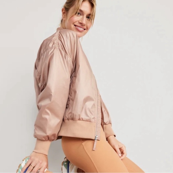 NWT OLD NAVY Oversized Water-Resistant Bomber Jacket Color: Tiramisu - Picture 3 of 8